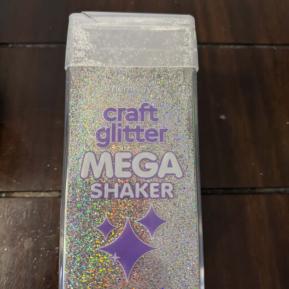 Hemway Craft Glitter Mega Shaker Silver Holographic 360g